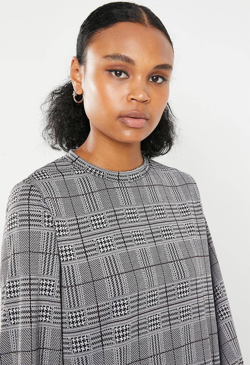 Superbalist - Check shift dress - black & white
