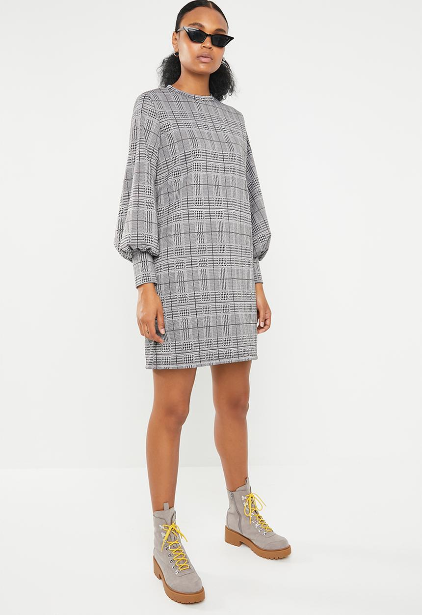 Superbalist - Check shift dress - black & white