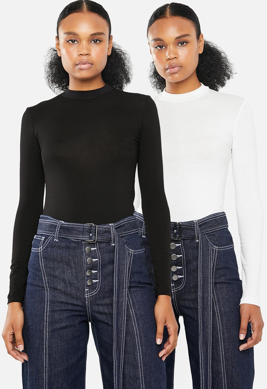 Superbalist - 2 Pack turtle neck top - black & white