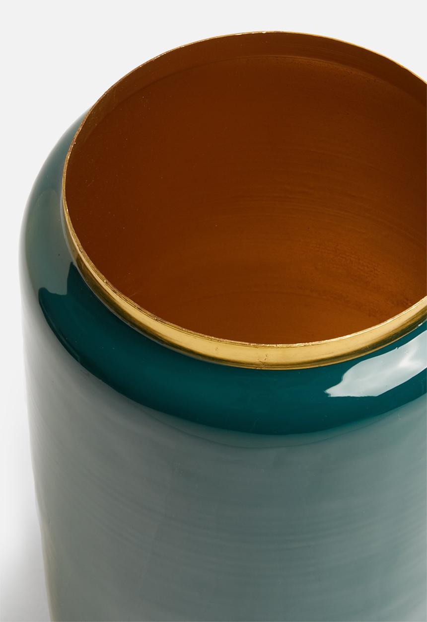 Present Time - Flare vase - enamel green