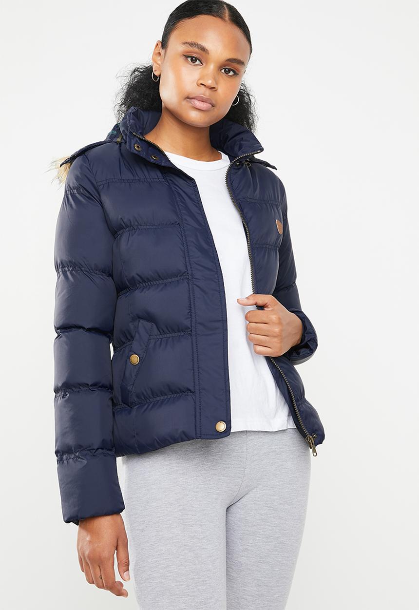 Brave Soul - Padded jacket with detachable hood - navy
