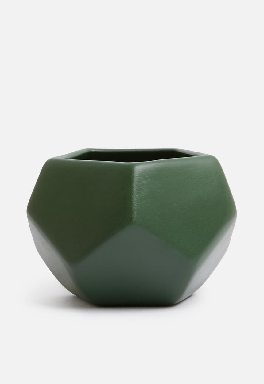 Grey Gardens - Hex mini vase - forest green