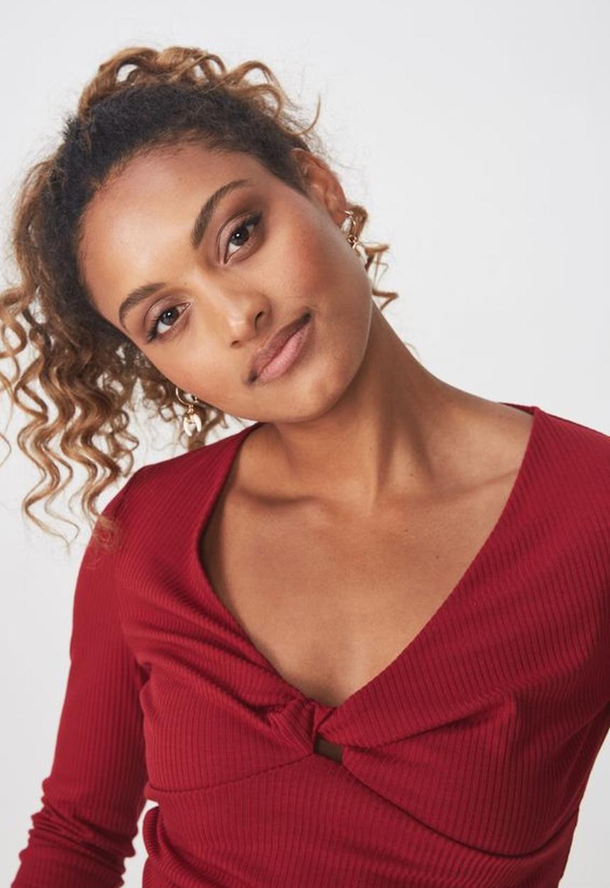 Cotton On - Brooke long sleeve top - red