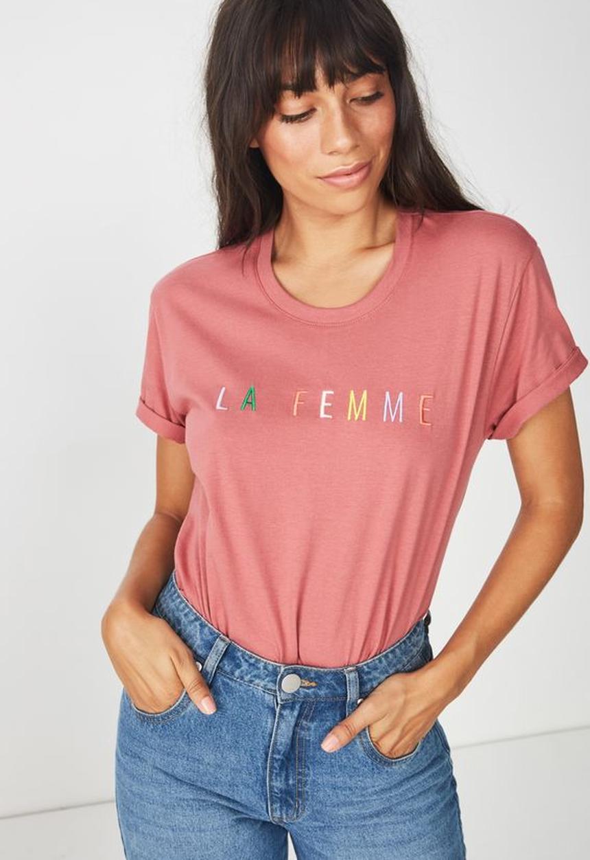 Cotton On - Classic slogan tee - pink