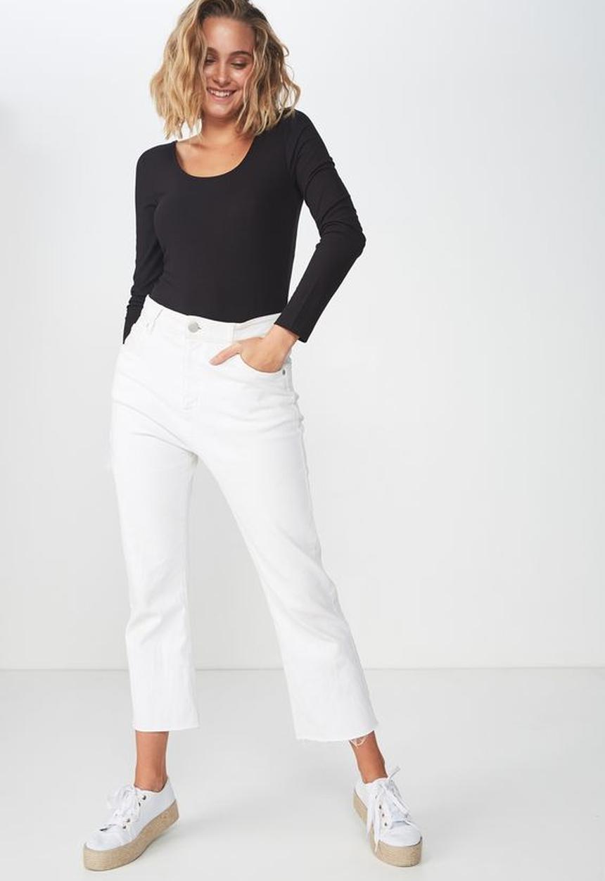 Cotton On - Double scoop long sleeve top - black