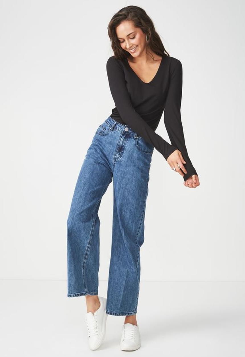 Cotton On - Everyday V-neck top - black