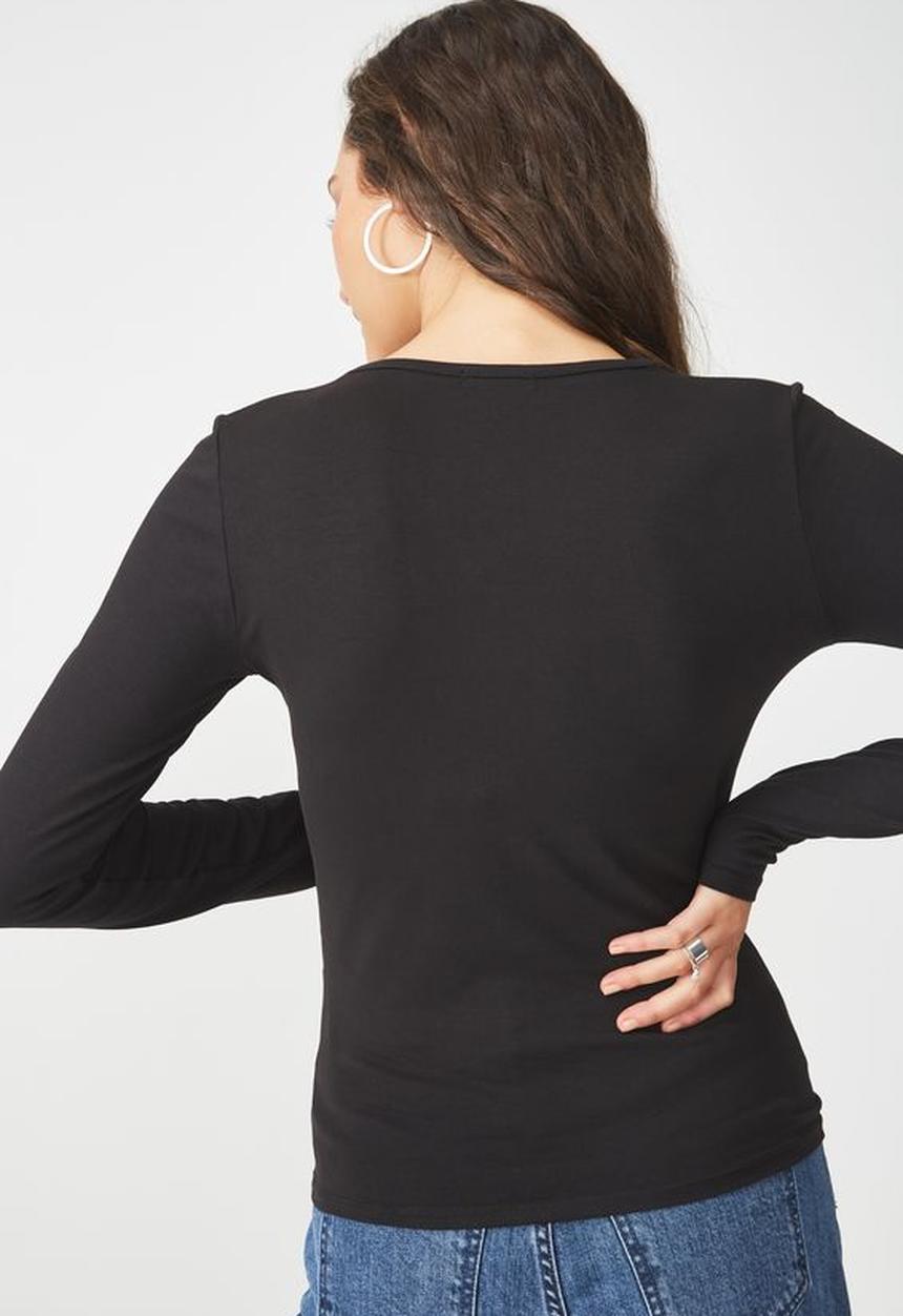 Cotton On - Everyday V-neck top - black