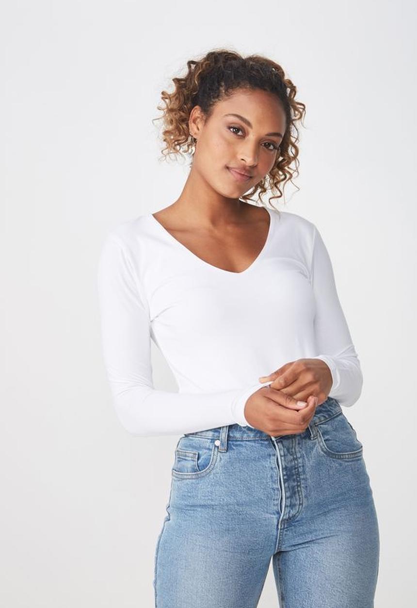Cotton On - Everyday V-neck top - white