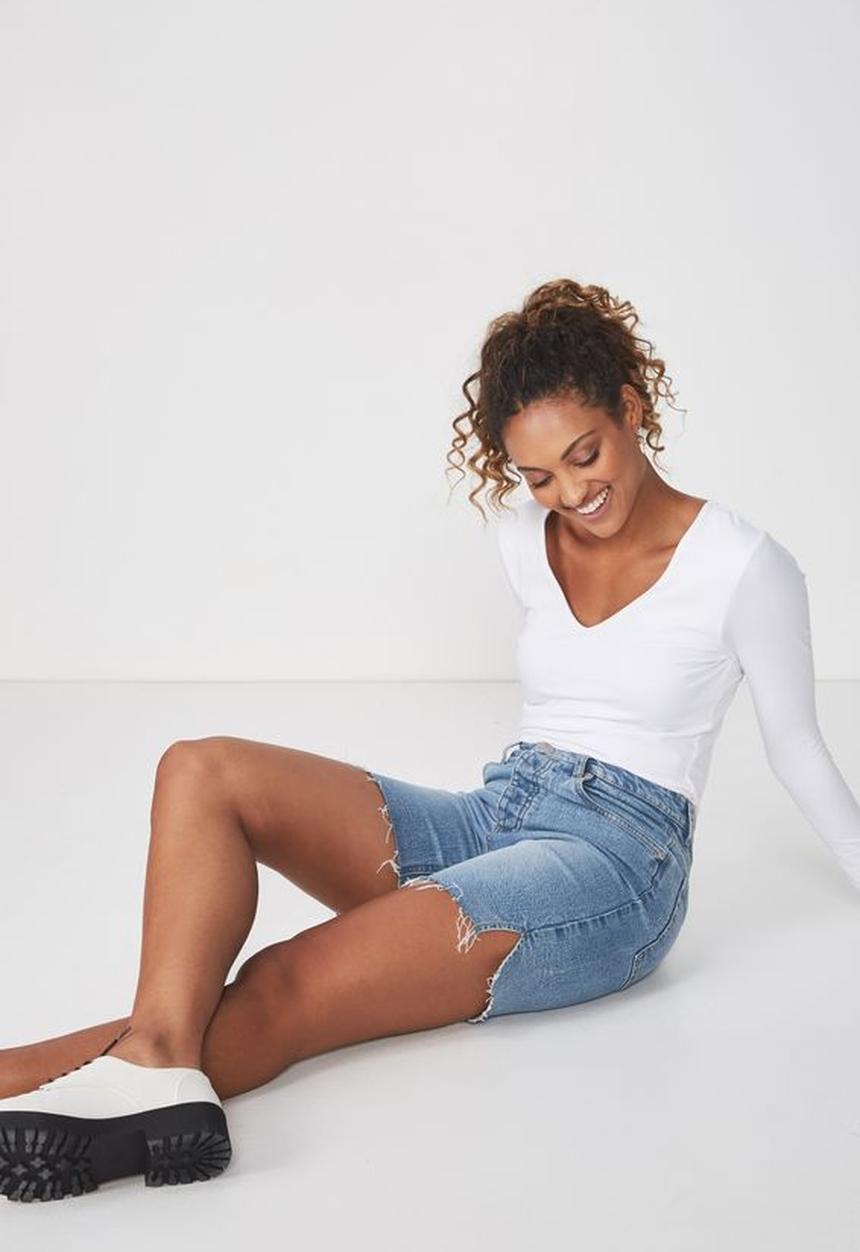 Cotton On - Everyday V-neck top - white