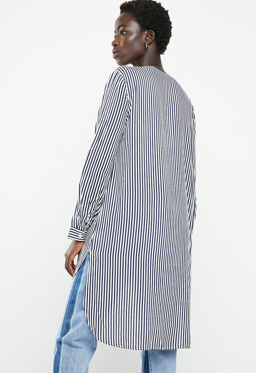 Revenge - Striped oversized shirt - navy & white
