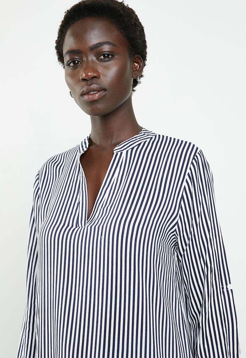 Revenge - Striped oversized shirt - navy & white