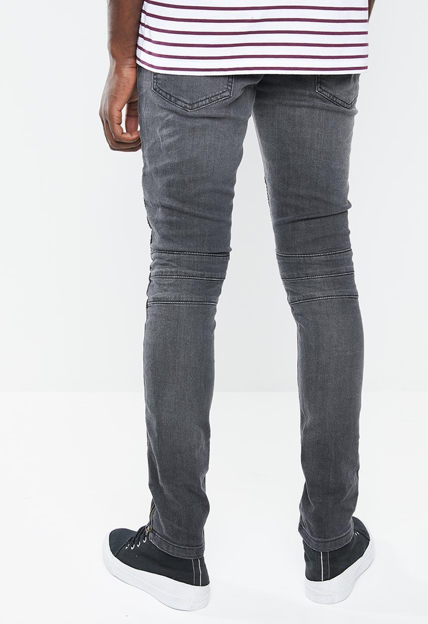 Superbalist - Biker abrasions jeans - grey