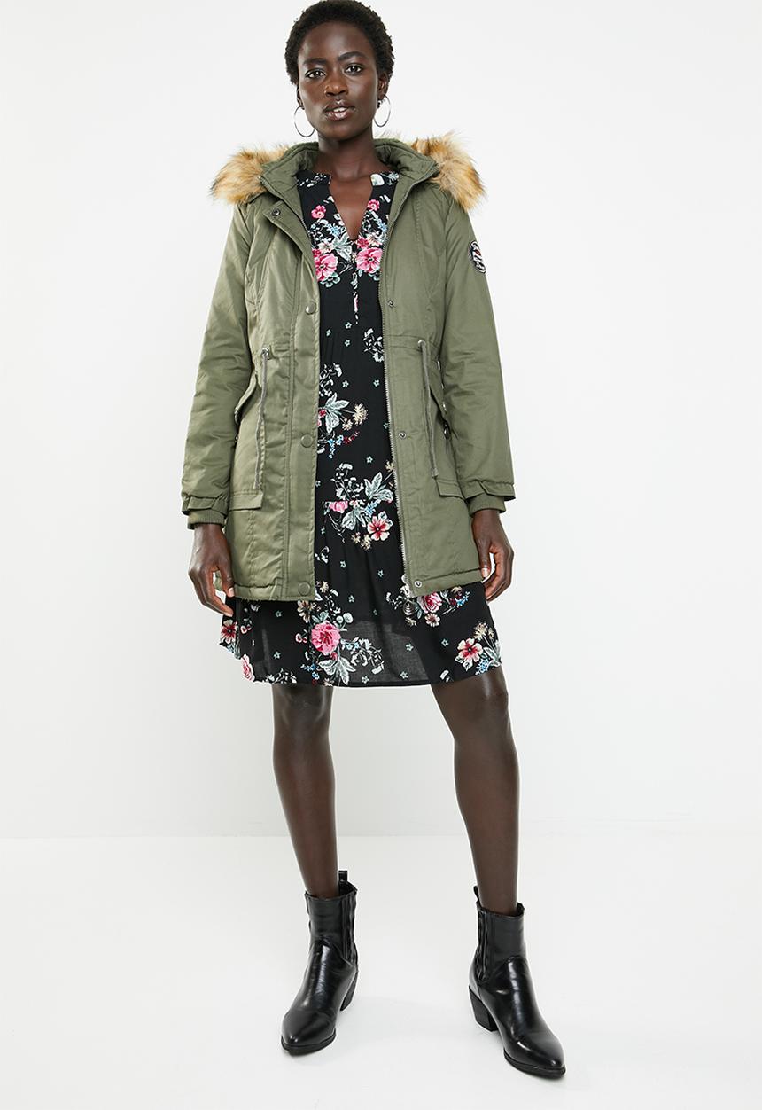Revenge - Parka with faux fur - khaki