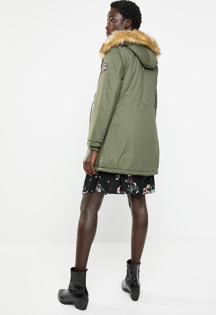 Revenge - Parka with faux fur - khaki