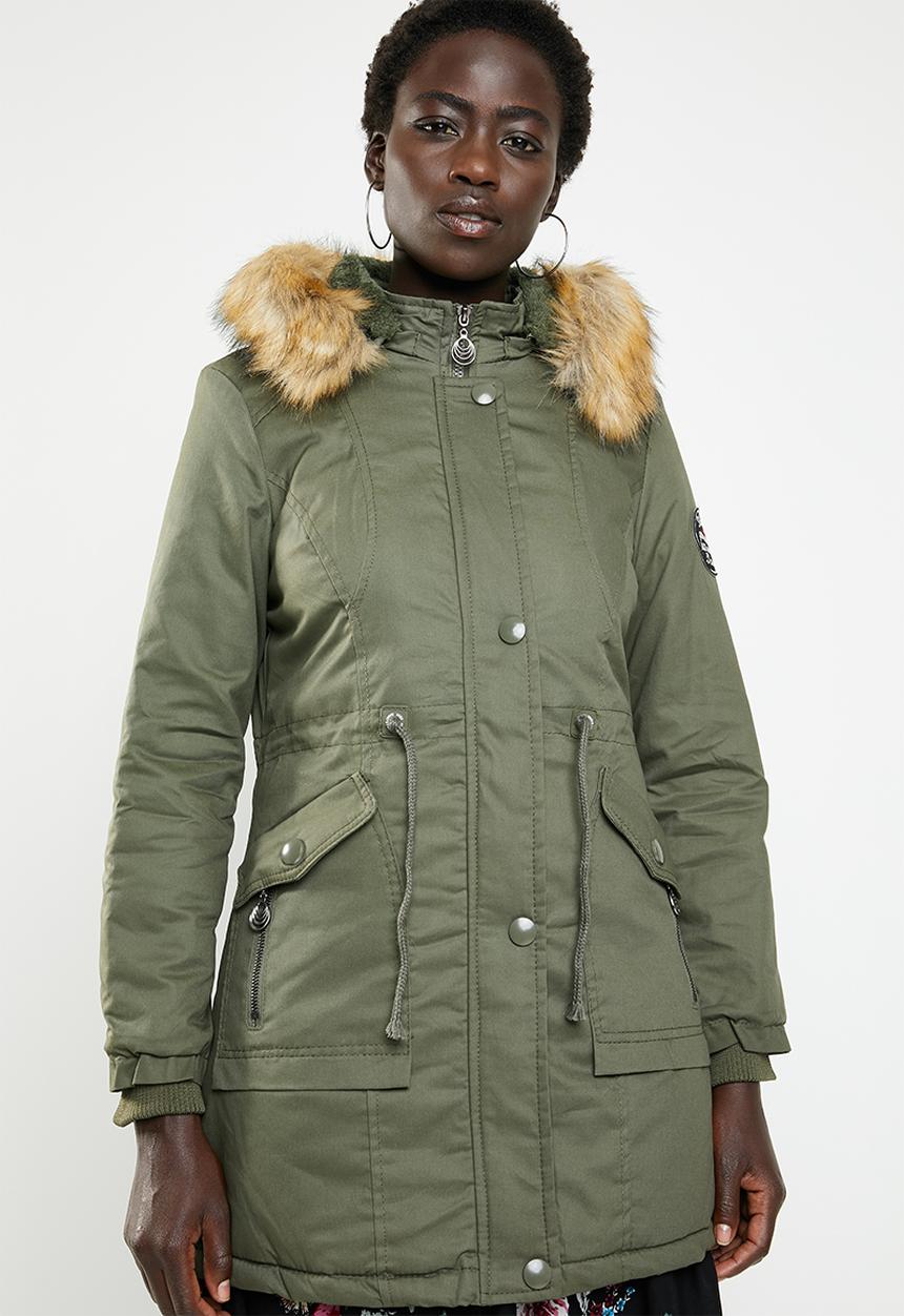 Revenge - Parka with faux fur - khaki
