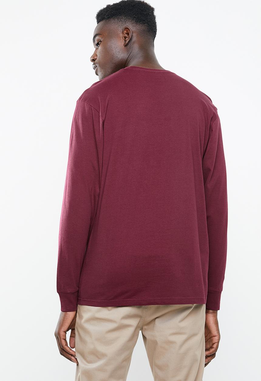Vans - Vans classic long sleeve tee - burgundy & white