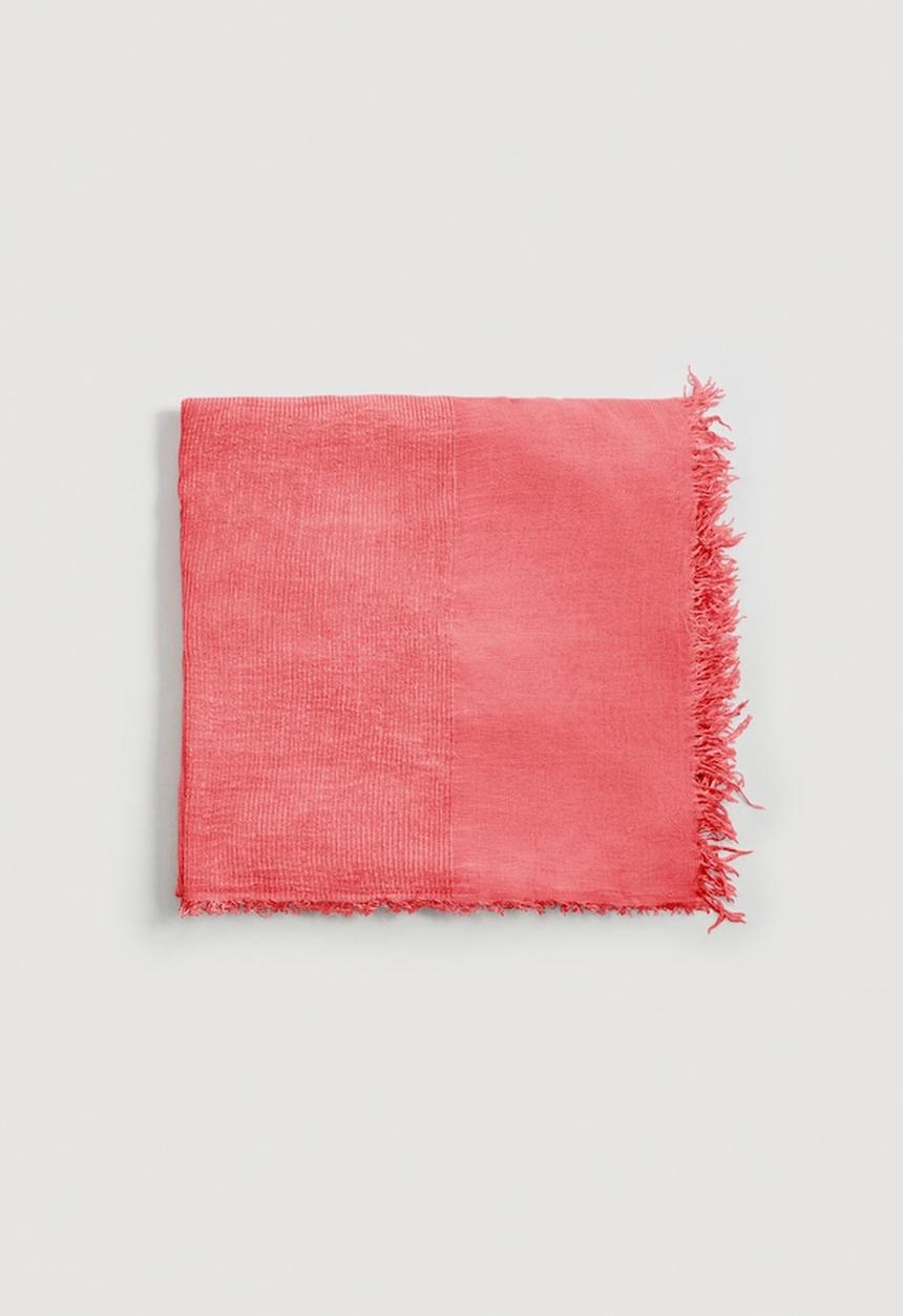 MANGO - Frayed edge scarf - coral
