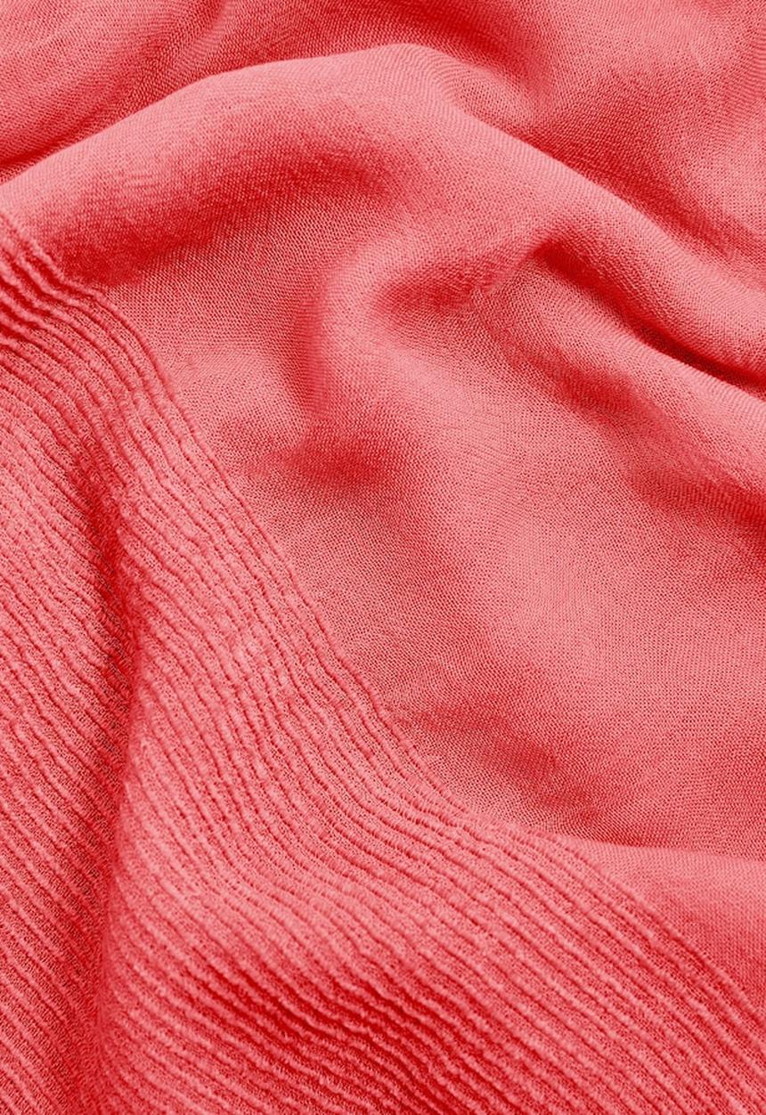 MANGO - Frayed edge scarf - coral