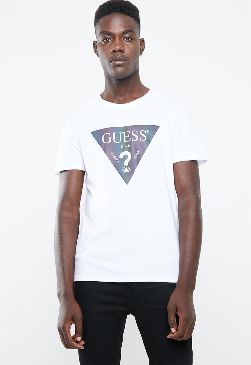 GUESS - Guess hologram short sleeve tee - white