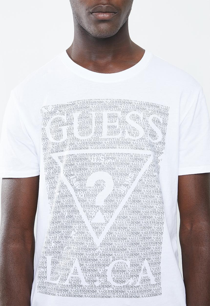 GUESS - Guess text tee - white