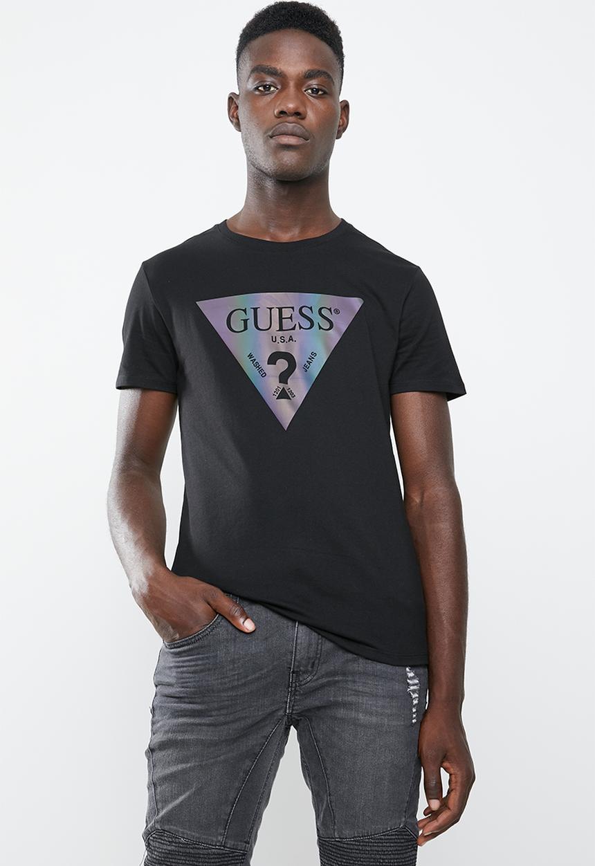 GUESS - Guess hologram short sleeve tee - black