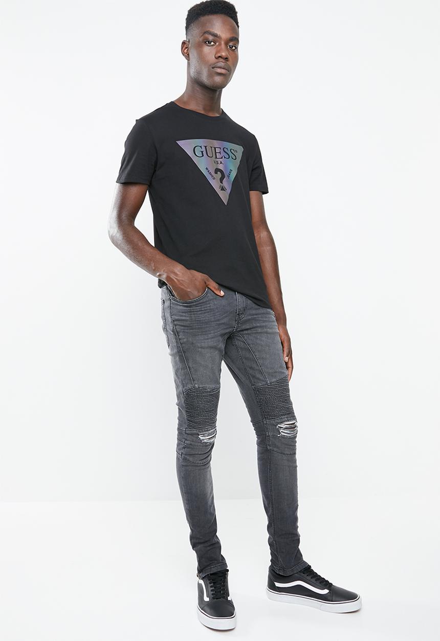 GUESS - Guess hologram short sleeve tee - black