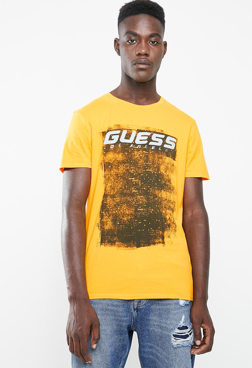 GUESS - Guess black out short sleeve tee - yellow