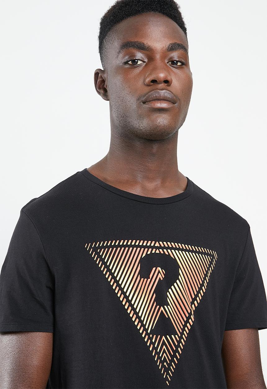 GUESS - Linear ombre short sleeve tee - black
