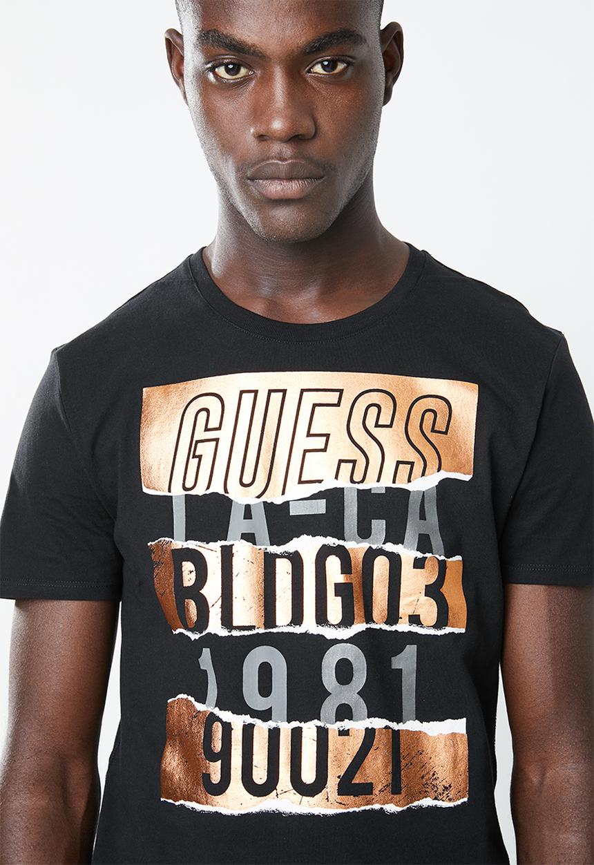 GUESS - Short sleeve guess bldg tee - black