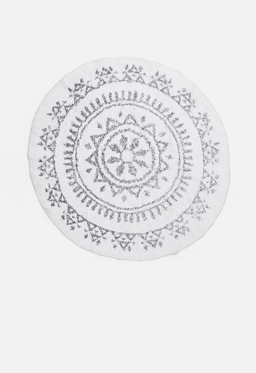 Sixth Floor - Sonja round tufted rug - white & black