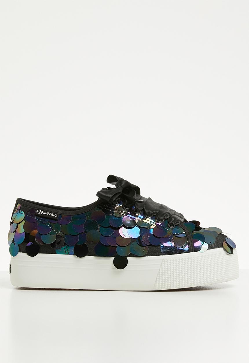 SUPERGA - 2790 Big paillette sequins full flatform - 928 black multi