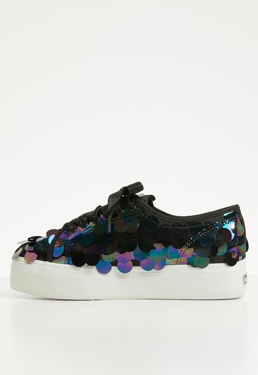 SUPERGA - 2790 Big paillette sequins full flatform - 928 black multi