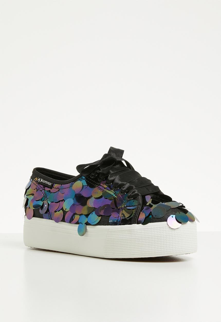 SUPERGA - 2790 Big paillette sequins full flatform - 928 black multi