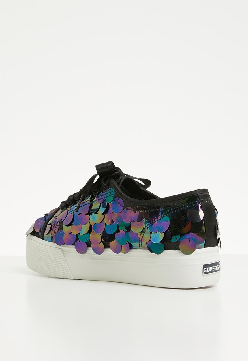 SUPERGA - 2790 Big paillette sequins full flatform - 928 black multi