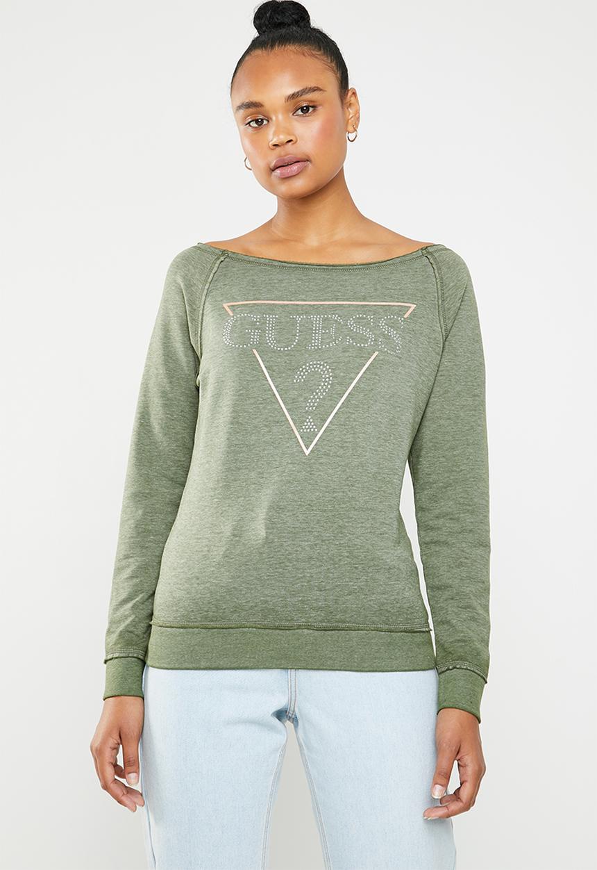 GUESS - Long sleeve burn out active top - green