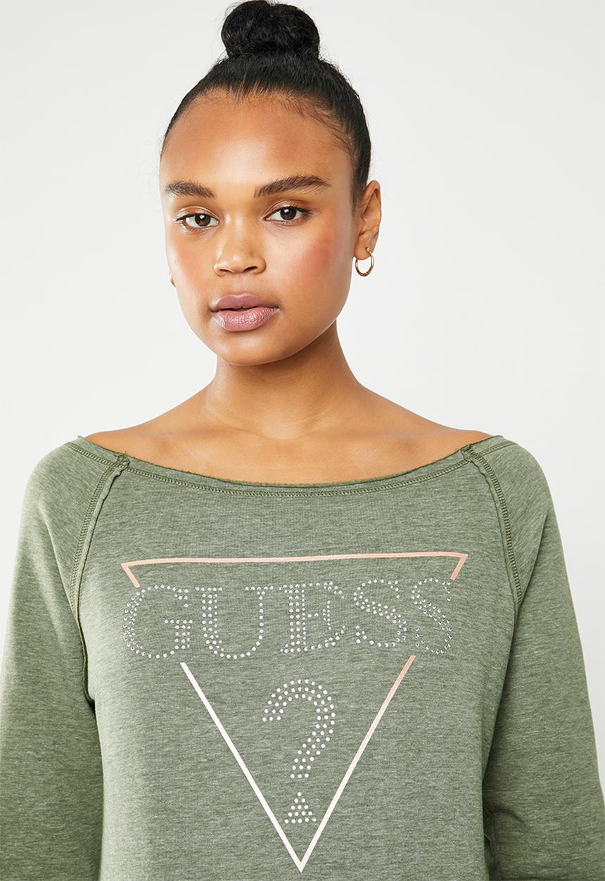 GUESS - Long sleeve burn out active top - green
