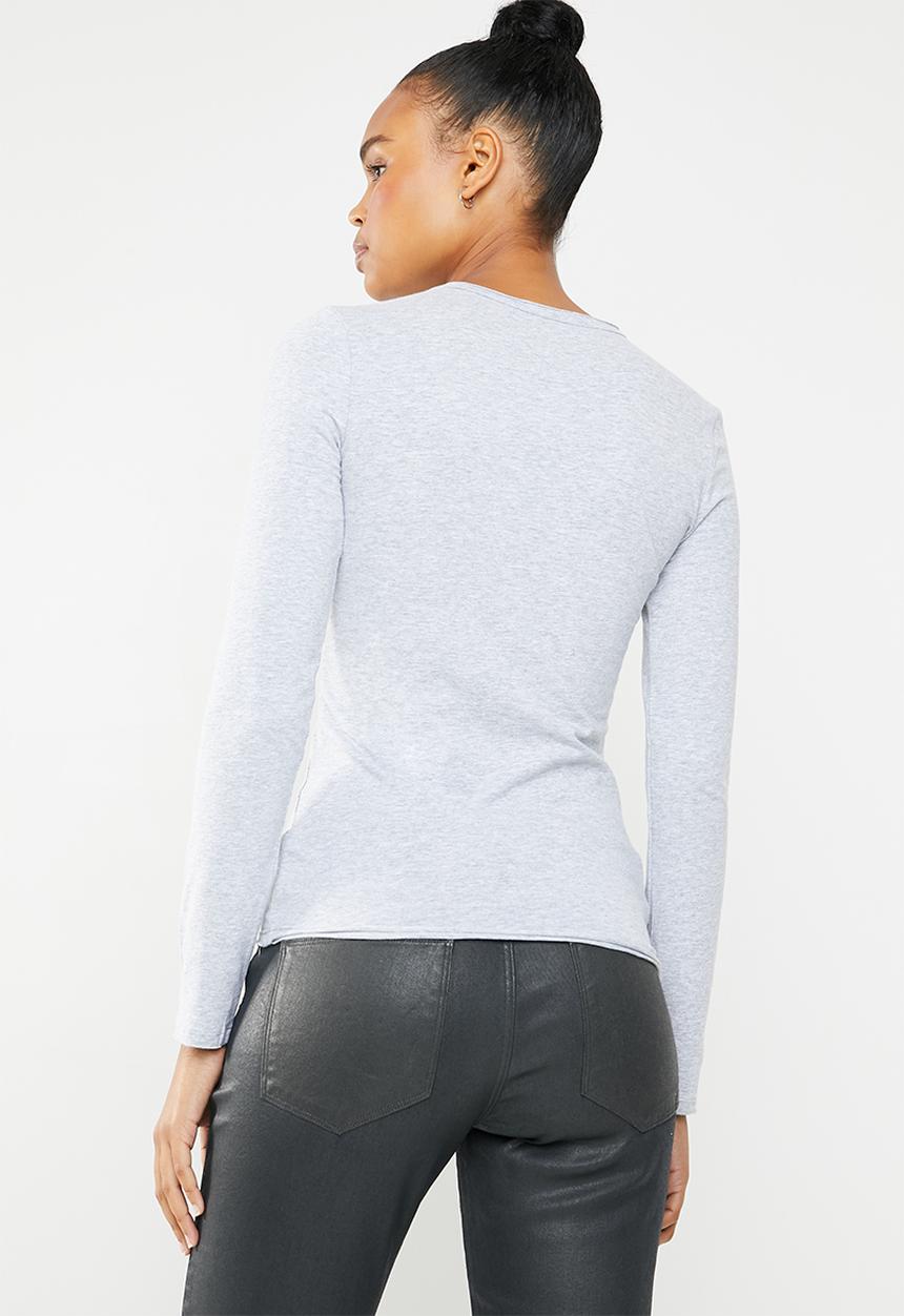 GUESS - Long sleeve bling tri T-shirt - grey