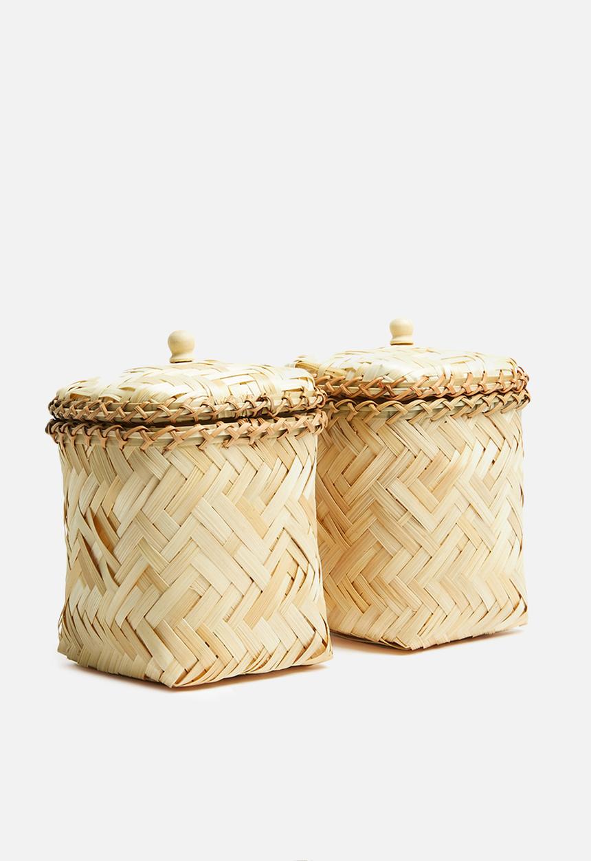 Sixth Floor - Small bamboo basket set of 2 - natural