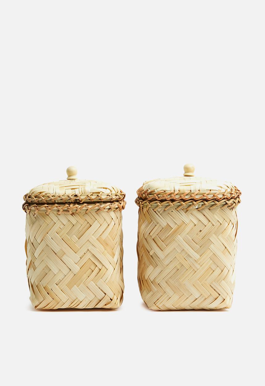 Sixth Floor - Small bamboo basket set of 2 - natural