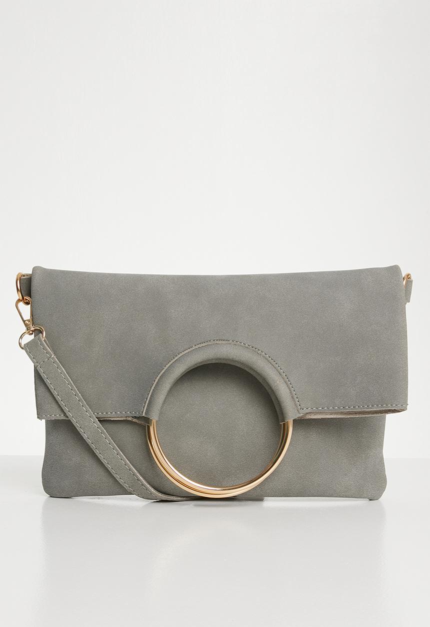 Superbalist - Double ring detail cross body bag - grey