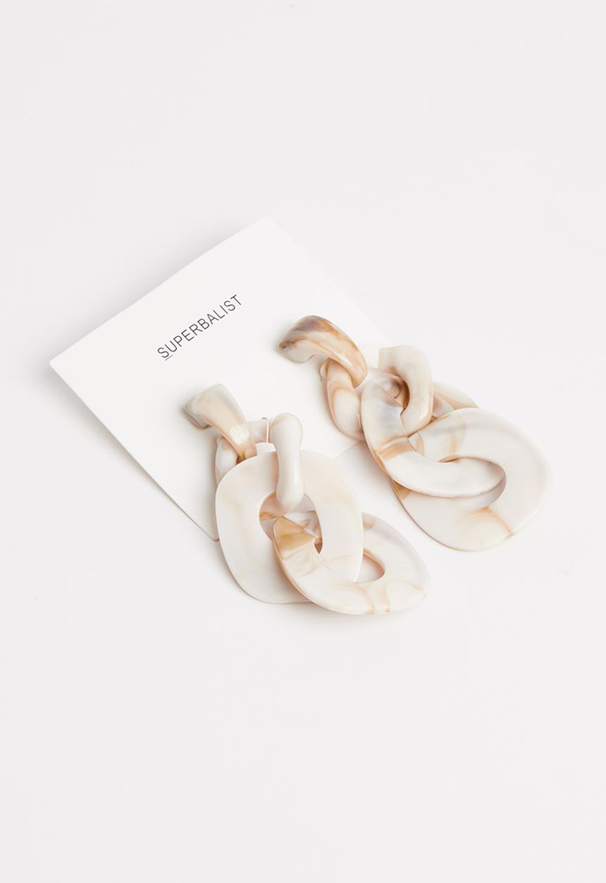 Superbalist - Sade link earrings - cream & beige