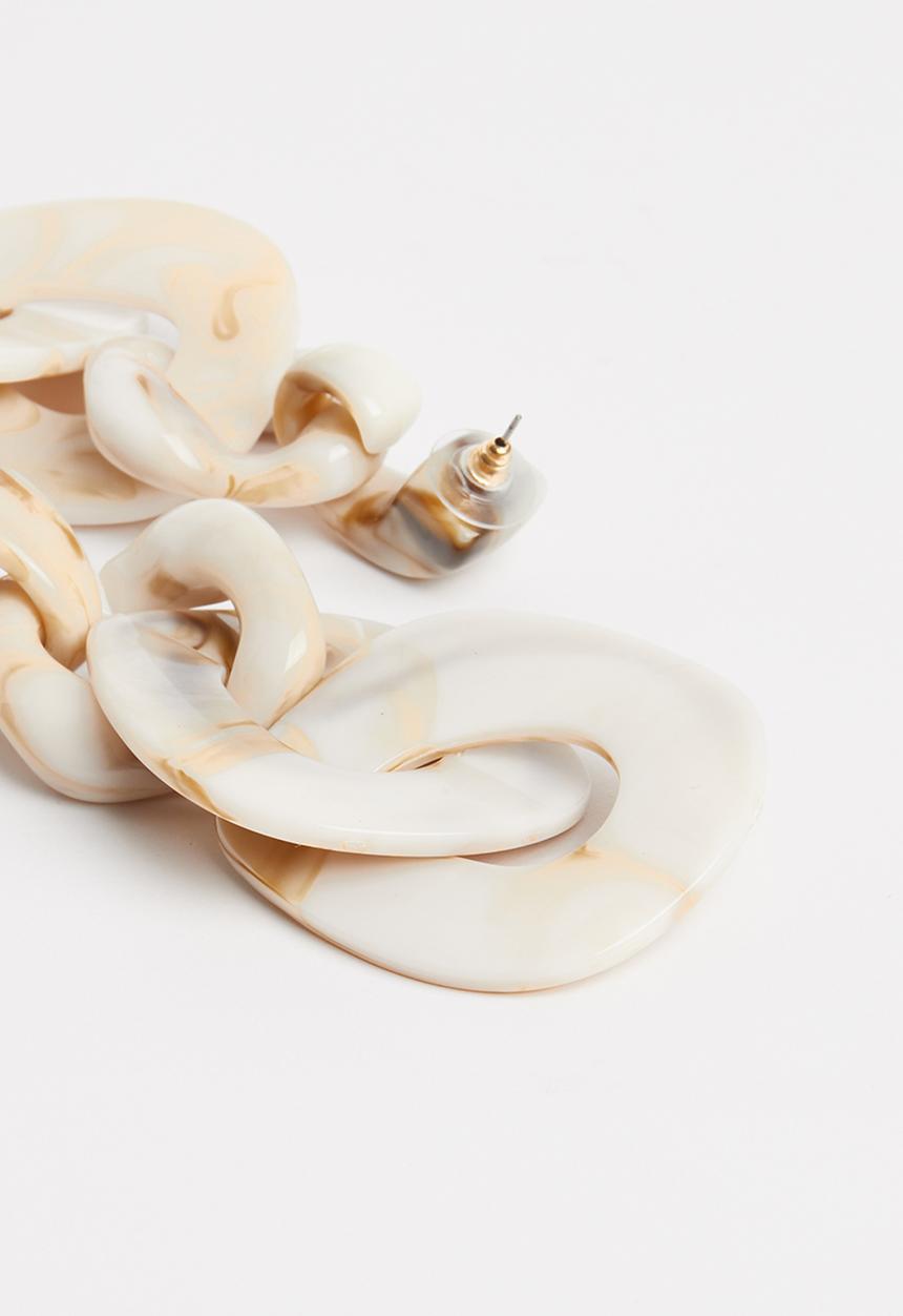 Superbalist - Sade link earrings - cream & beige