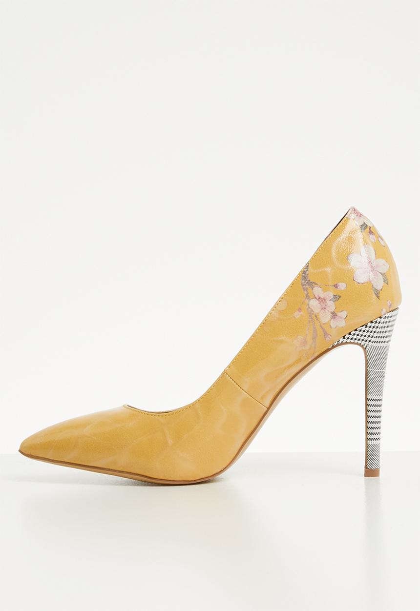 Plum - Zebra print stiletto heel - yellow
