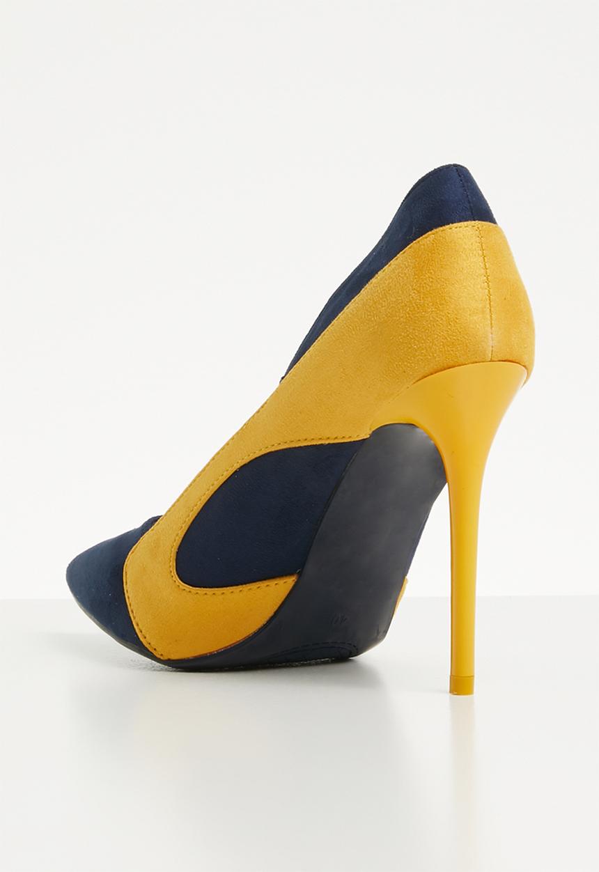 Plum - Stiletto heel - navy & yellow