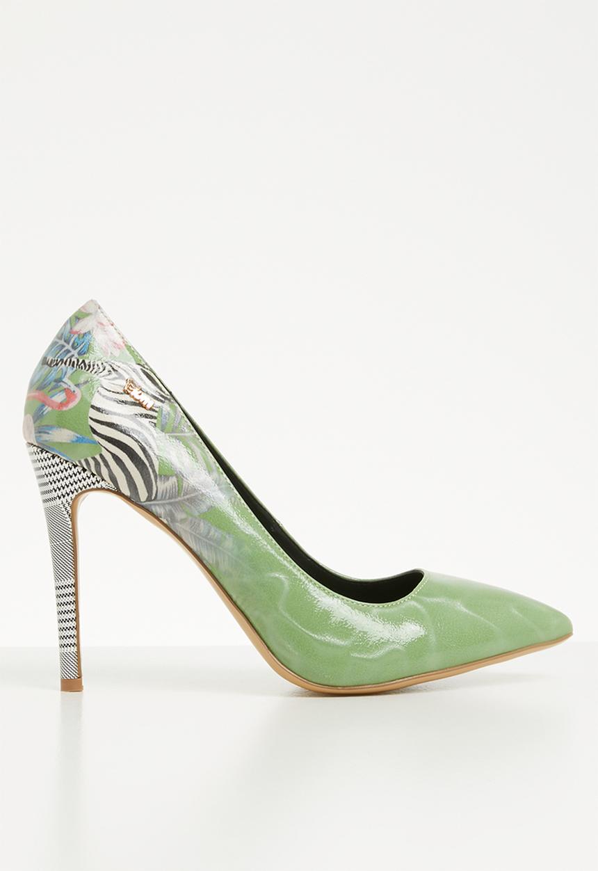Plum - Zebra print stiletto heel - green