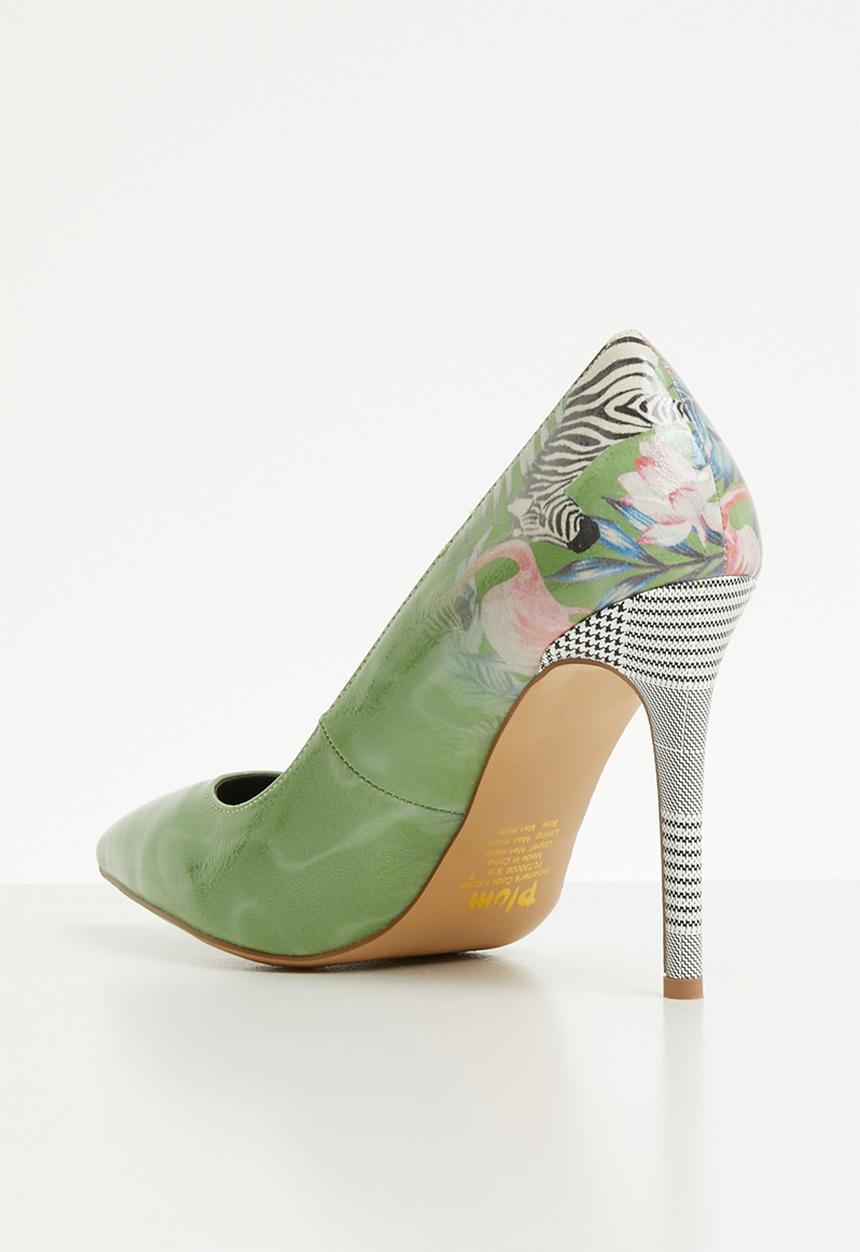 Plum - Zebra print stiletto heel - green