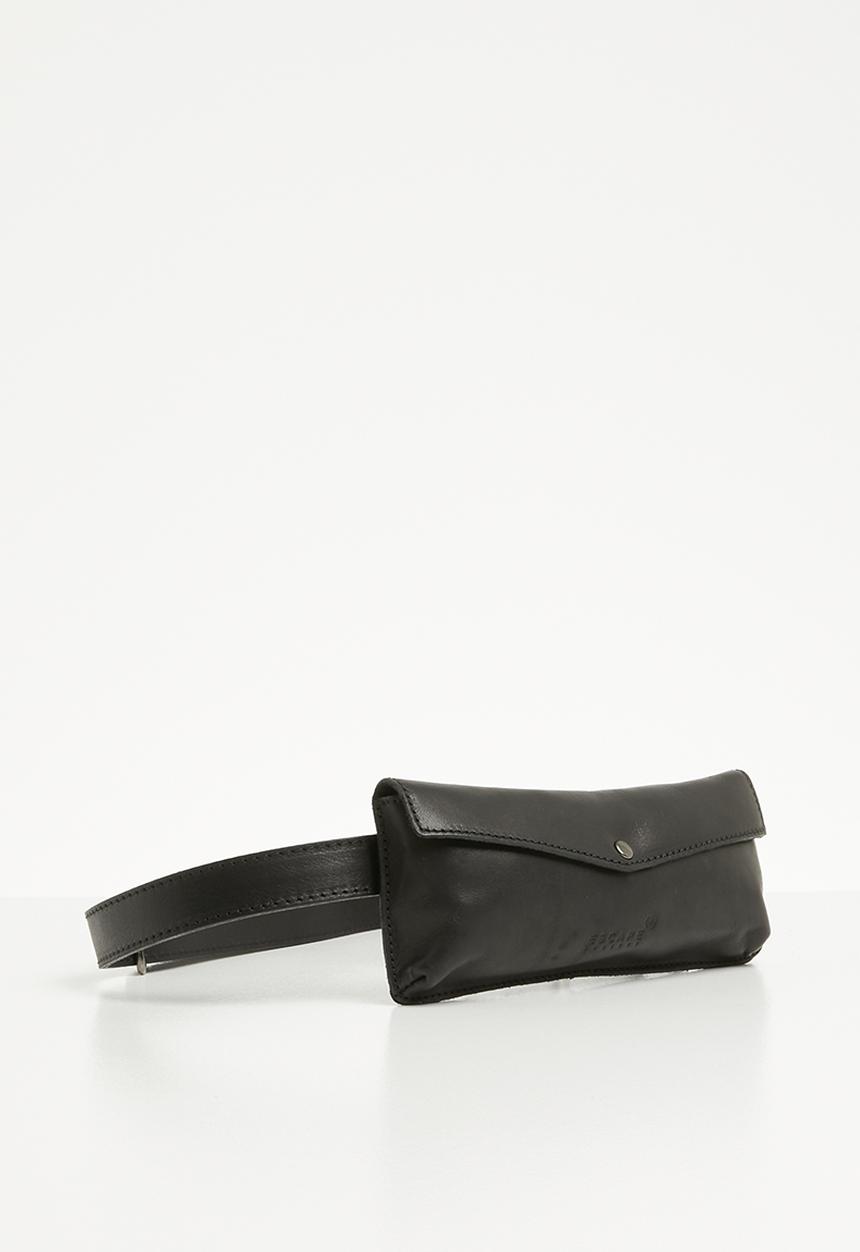 Escape Society - Leather travel waist band - black