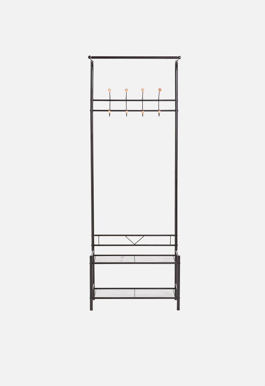 Present Time - Saturnus clothes rack - black with wooden balls