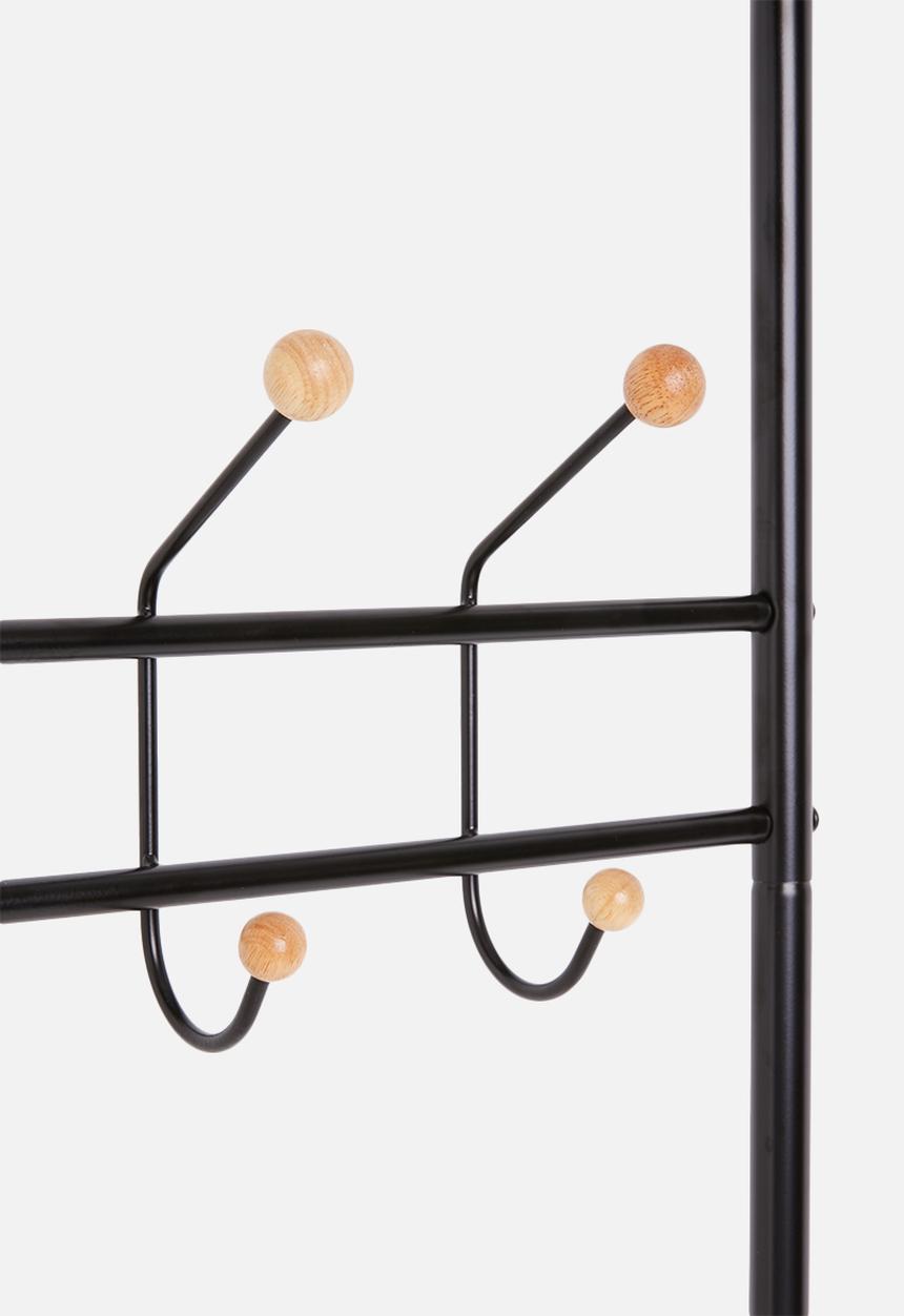 Present Time - Saturnus clothes rack - black with wooden balls