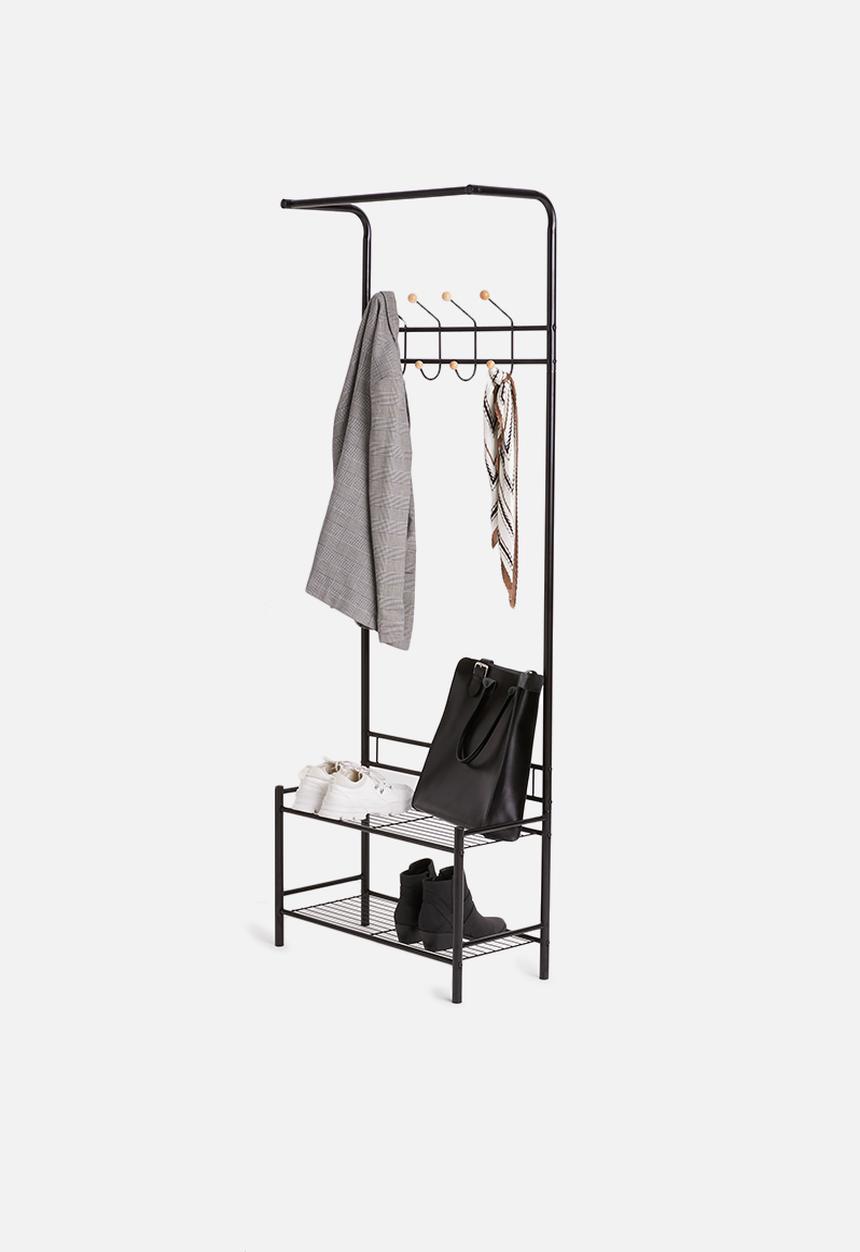 Present Time - Saturnus clothes rack - black with wooden balls